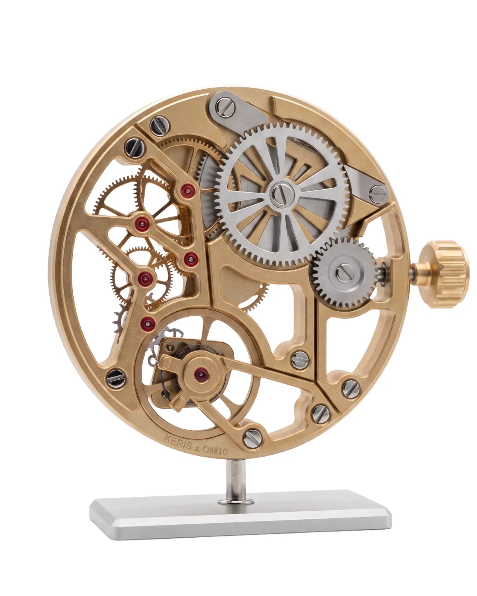 MECA TRADITION — Three-quarter view on its brushed aluminium pedestal