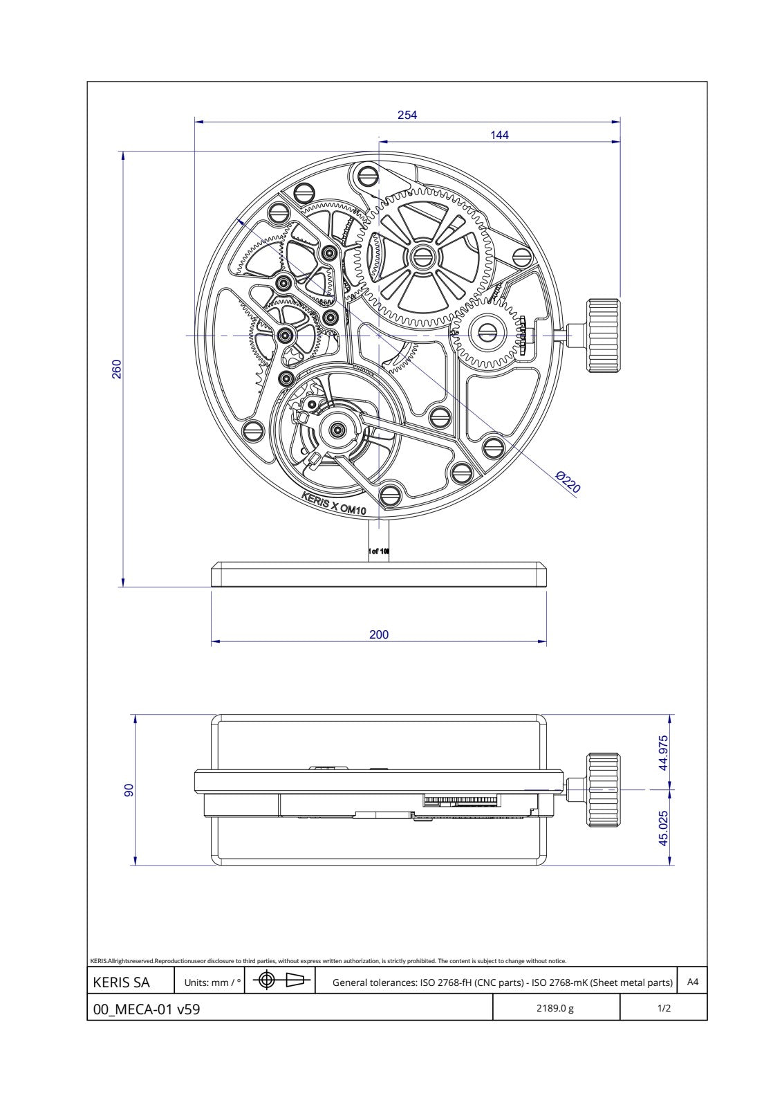 MECA 01 — Technical drawing