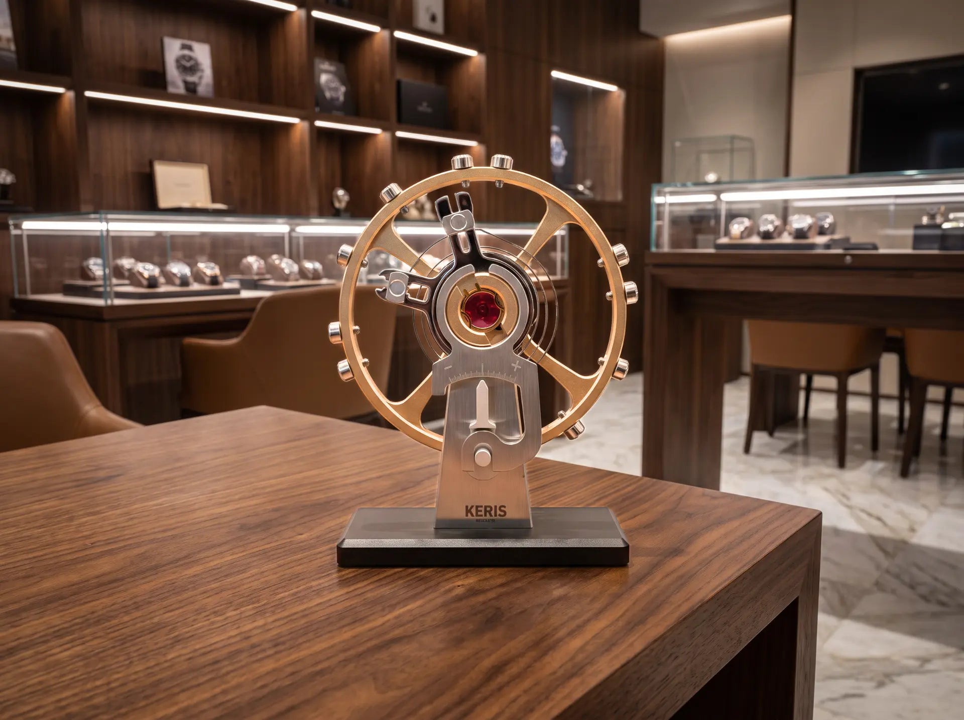THE OSCILLATOR in a watch retailer's showroom